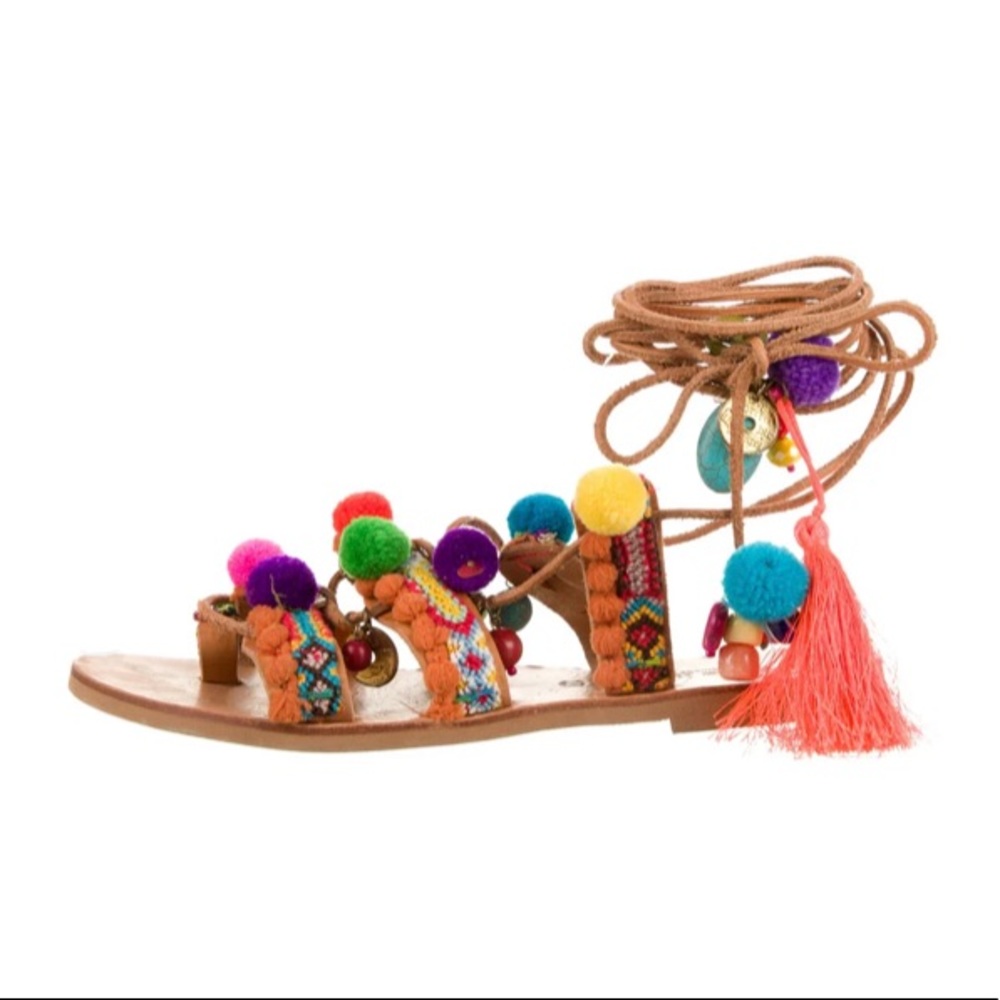 Shopbop Beaded Embroidered Gladiator Sandals